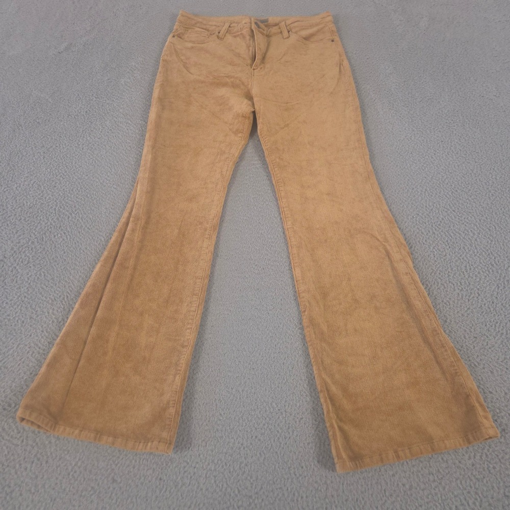 Kut from the Kloth Pants‎ Womens 12 Tan Ana Flare Corduroy High Rise Fab Ab